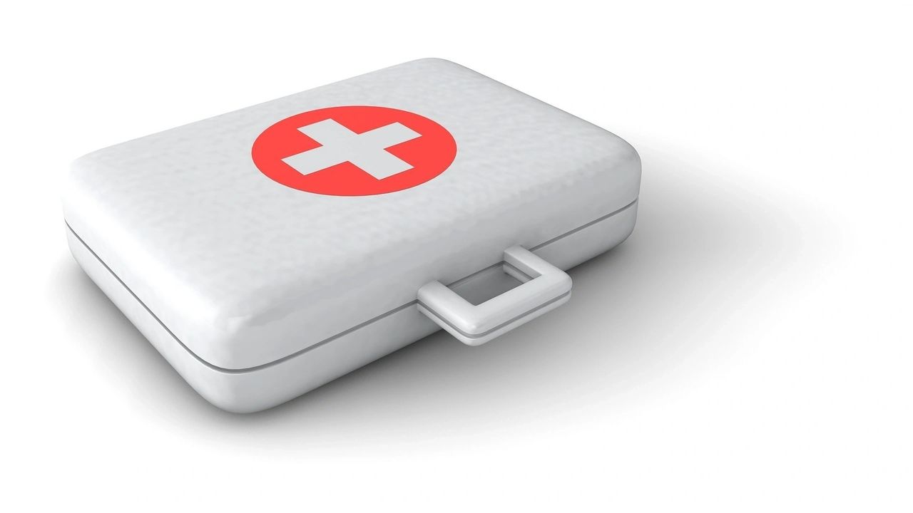 A photo of a medical kit or a first-aid kit. 
